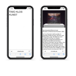 Timo Klos — Kunst Website Mobile 