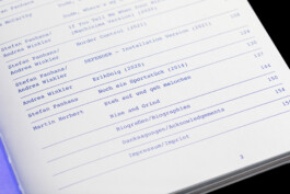 Detail des Kataloges zur Ausstellung von Stefan Pathans und Andrea Winkler im HMKV