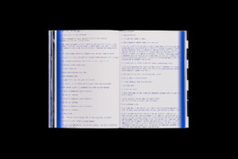 Doppelseite des Kataloges zur Ausstellung von Stefan Pathans und Andrea Winkler im HMKV